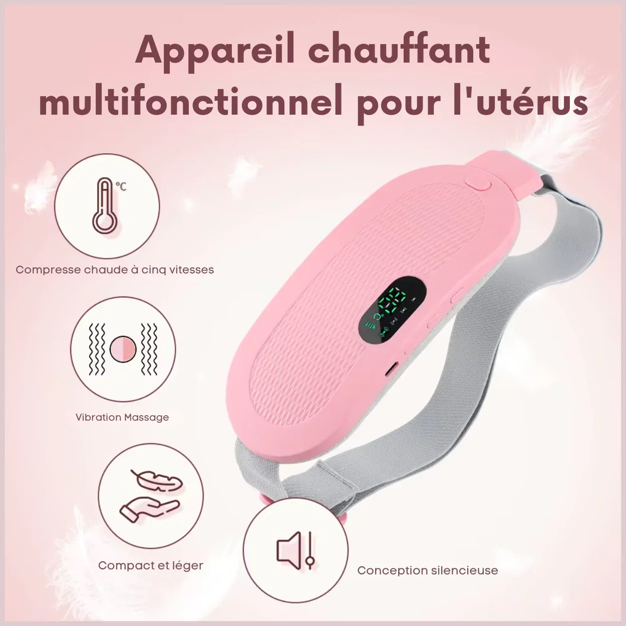 Ceinture Chauffante Utérine Intelligente pour Les Douleurs Menstruelles, Abdominales et Lombaires