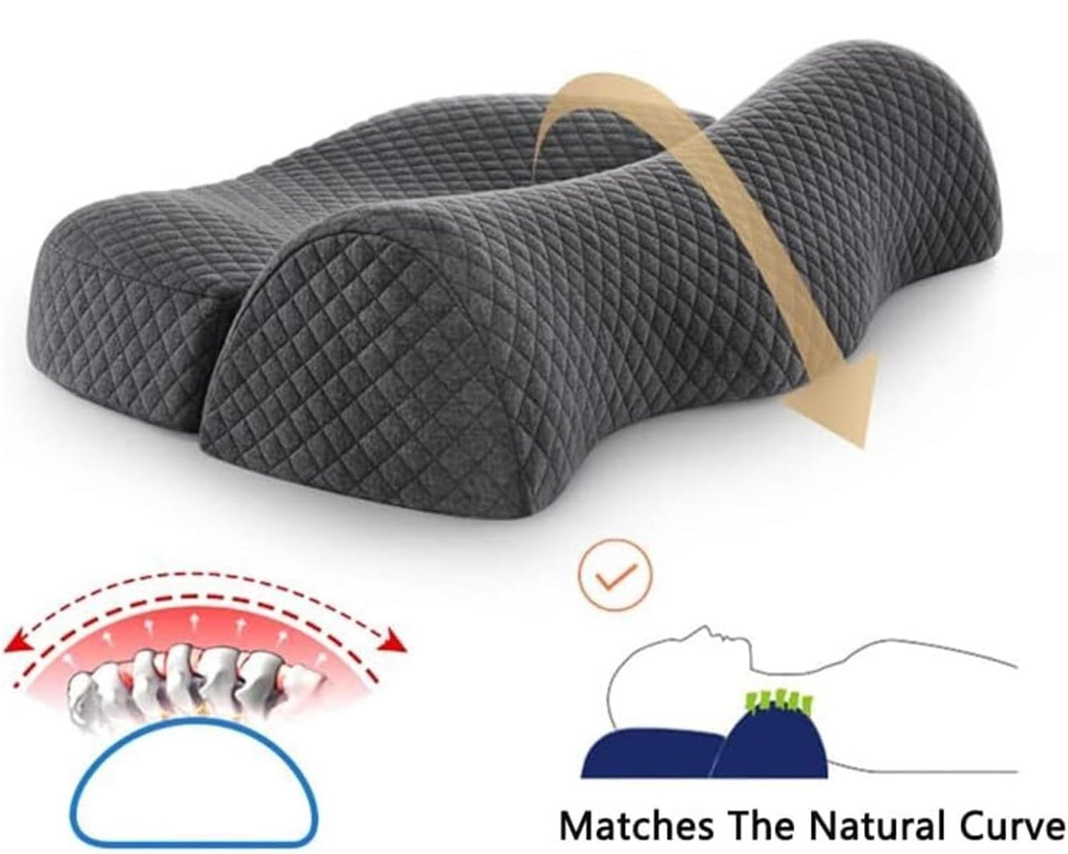 CerviConfort™ – Oreiller cervical orthopédique en mousse à mémoire de forme