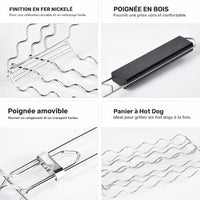 Grill’Master | Panier à barbecue spécial saucisses en métal – Cuisson uniforme – Accessoire BBQ robuste