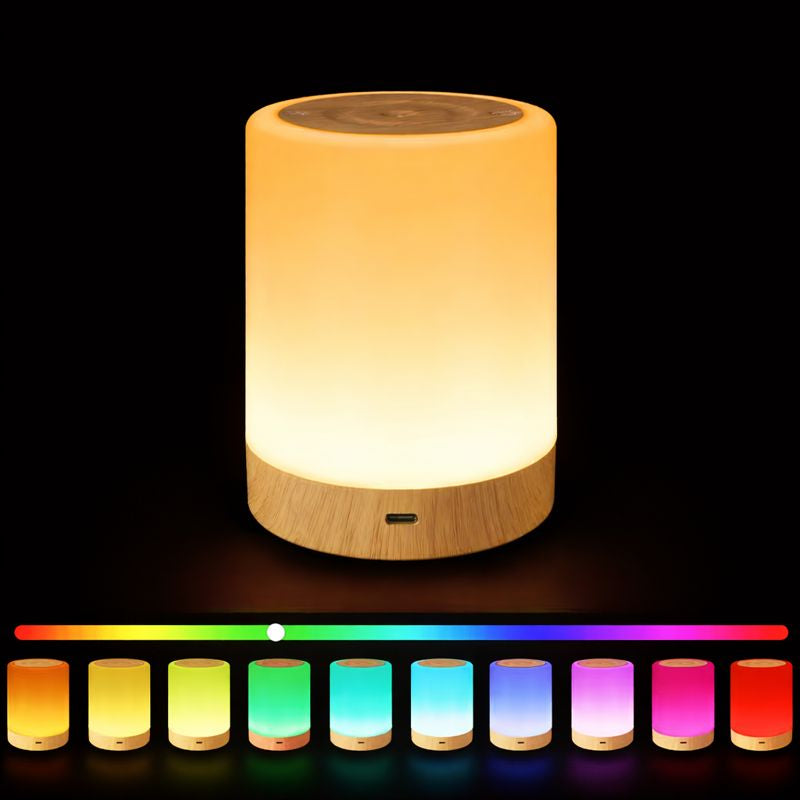 Lampe de chevet rechargeable USB – LED tactile à intensité réglable, 256 couleurs