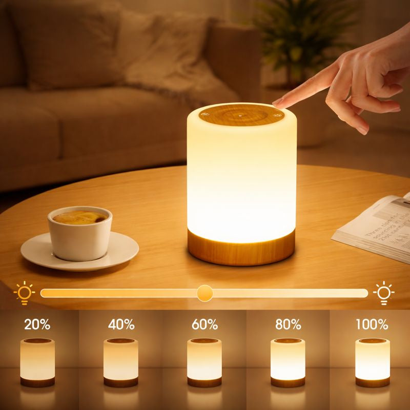 Lampe de chevet rechargeable USB – LED tactile à intensité réglable, 256 couleurs