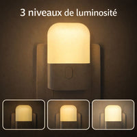 Veilleuse LED avec capteur de lumière – Intensité réglable, éclairage automatique, basse consommation