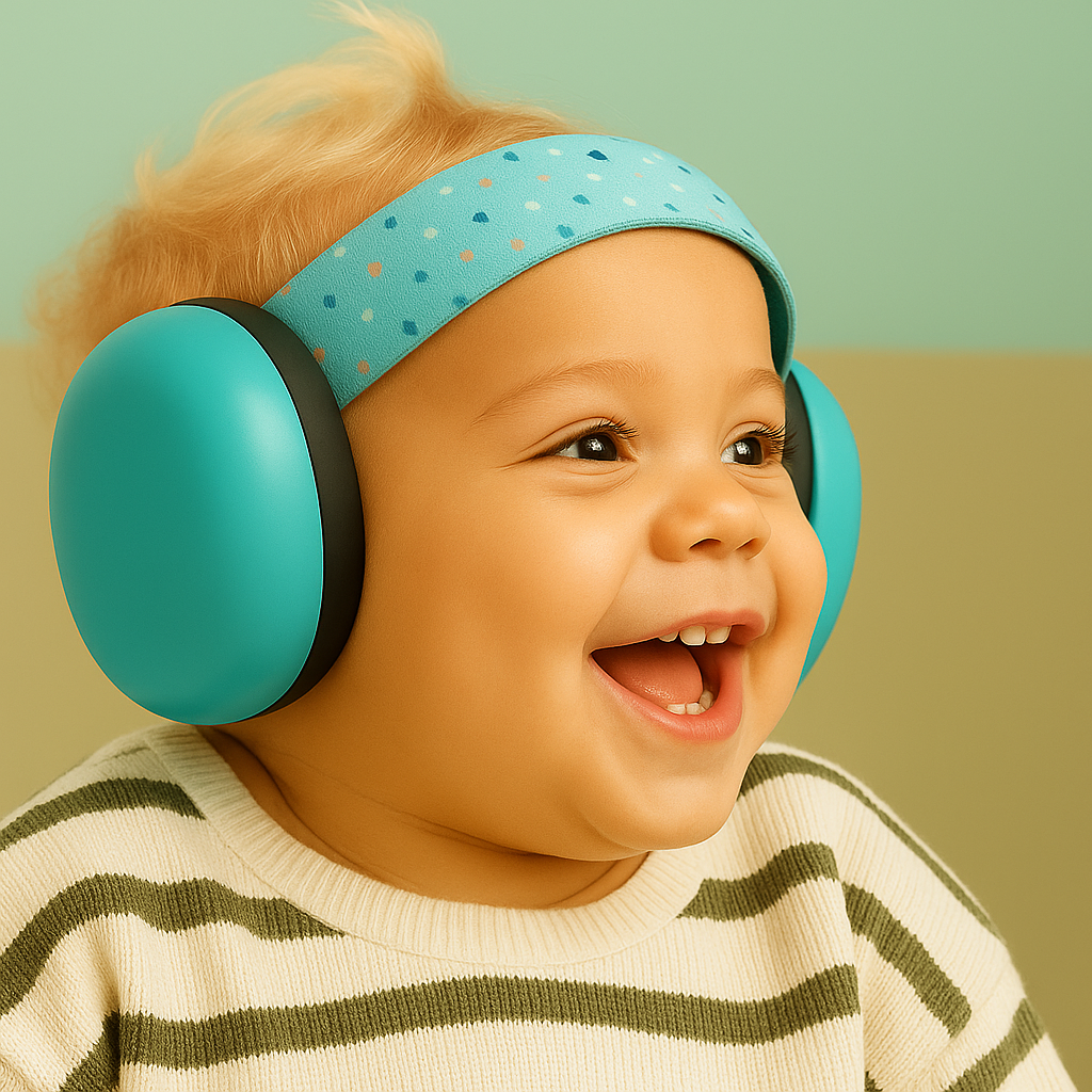 BabyCalm | Casque anti-bruit pour bébé – Protection auditive nourrisson, bandeau élastique, sommeil et voyage avion