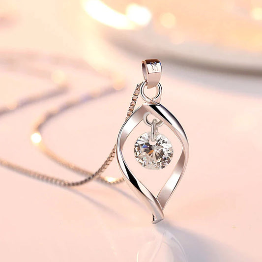 Pendentif en Cristal de Zircone en Argent