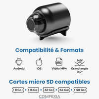 Comfexia™ – Mini Caméra Espion Sans Fil, Contrôle à Distance et Enregistrement HD