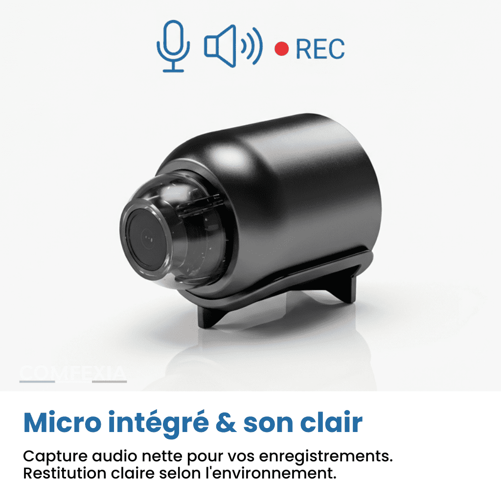 Comfexia™ – Mini Caméra Espion Sans Fil, Contrôle à Distance et Enregistrement HD