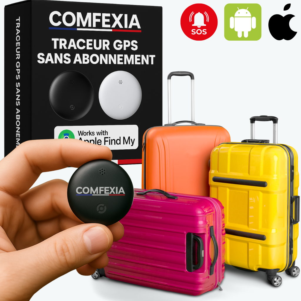 Comfexia™ – Traceur GPS Valise Sans Abonnement – Android & iOS