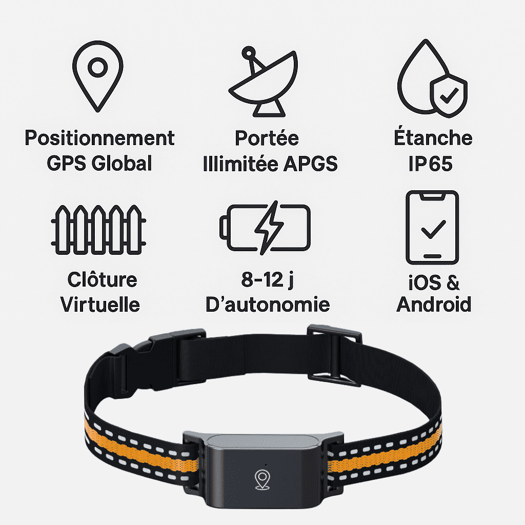 Comfexia™ – Collier GPS Chien Sans Abonnement Suivi Précis & Illimité