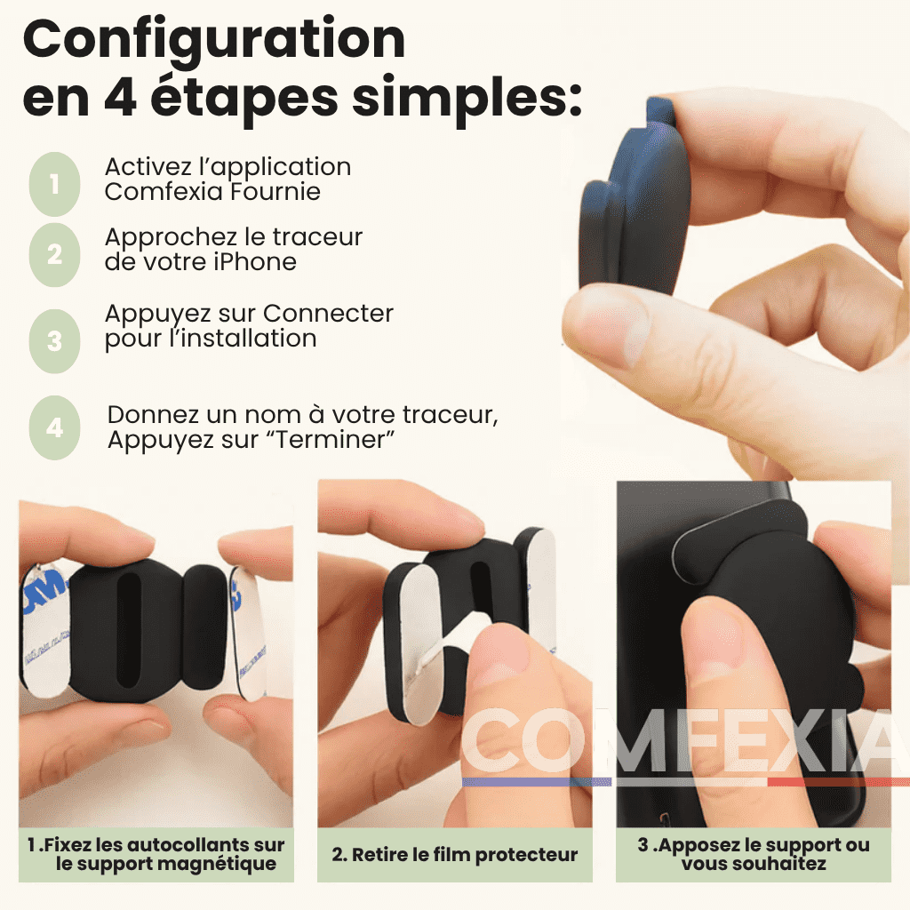 Comfexia™ – Traceur GPS Moto Sans Abonnement – Android & iOS Find My