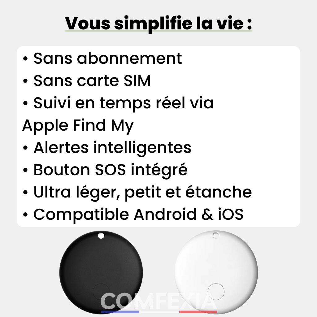Comfexia™ – Traceur GPS Moto Sans Abonnement & Sans Carte SIM, Compatible Android & iOS