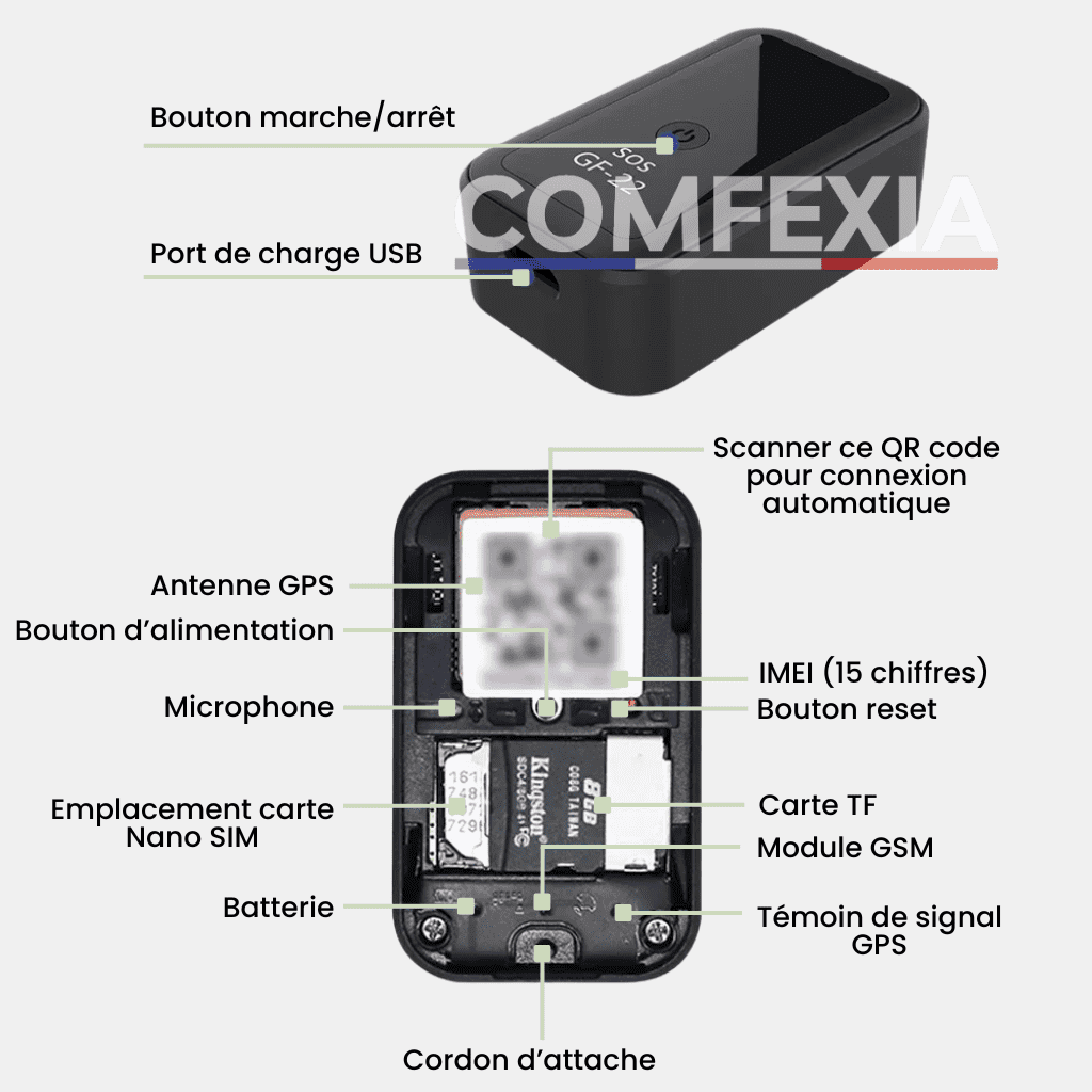Comfexia™ – Traceur GPS Sans Abonnement, Assurez la Sécurité de Votre Vélo