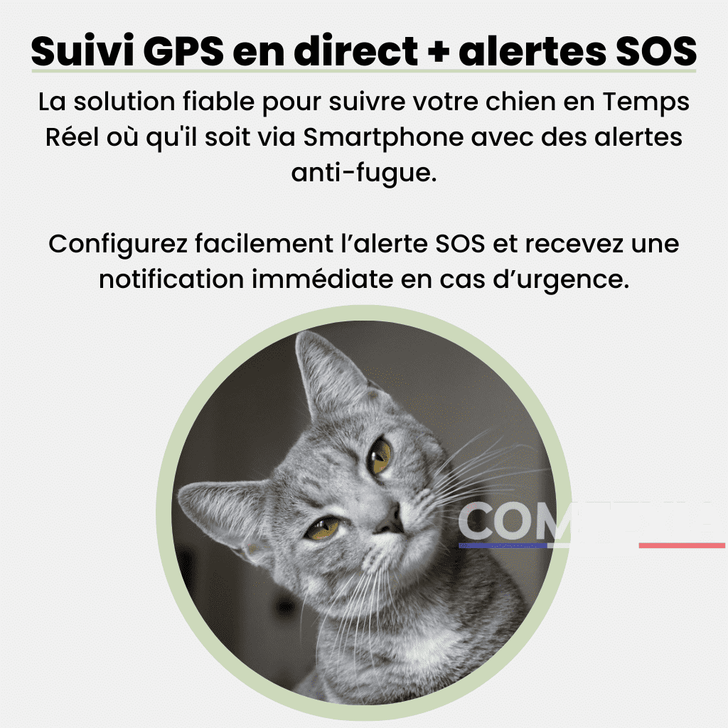 Comfexia™ – Traceur GPS Chat Sans Abonnement, iOS Apple Find My