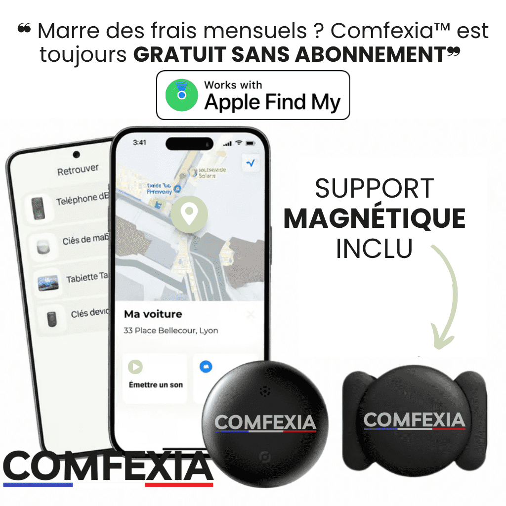 Comfexia™ – Traceur GPS Sans Abonnement, Compatible Android & iOS