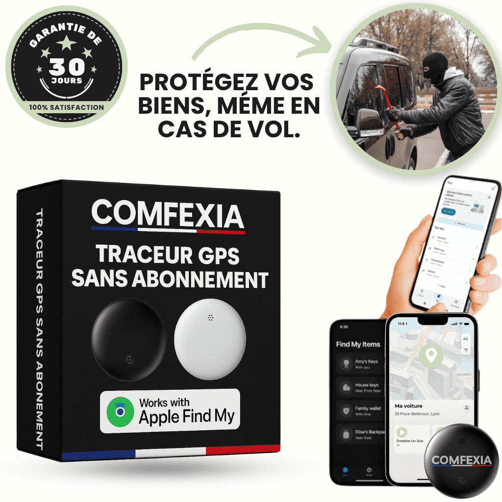 Comfexia™ – Traceur GPS Sans Abonnement, IOS My Find