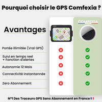 Comfexia™ – Traceur GPS Senior Sans Abonnement Localisation Fiable, IOS