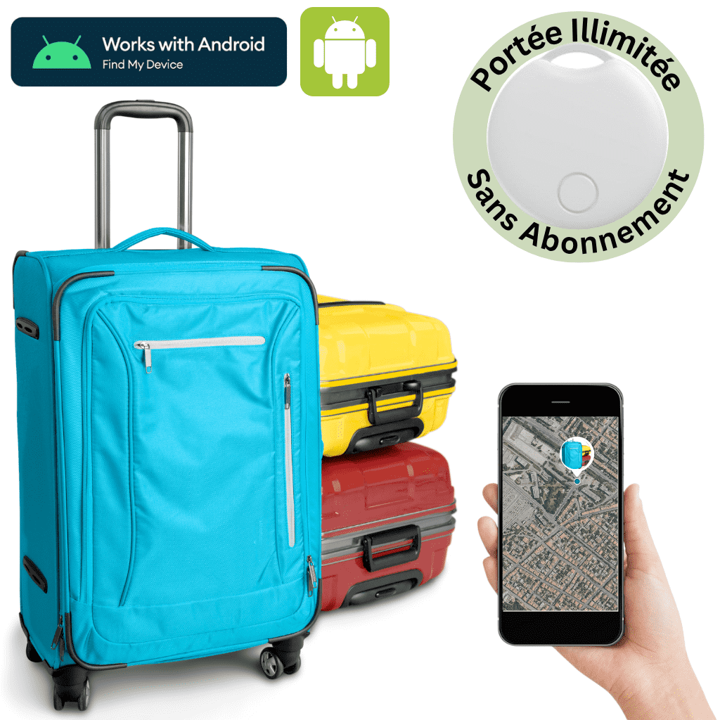 Comfexia™ – Traceur GPS Valise Sans Abonnement Ultra-Précis, Compatible Android & iOS