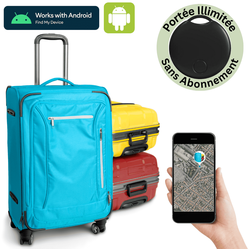 Comfexia™ – Traceur GPS Valise Sans Abonnement Ultra-Précis, Compatible Android & iOS