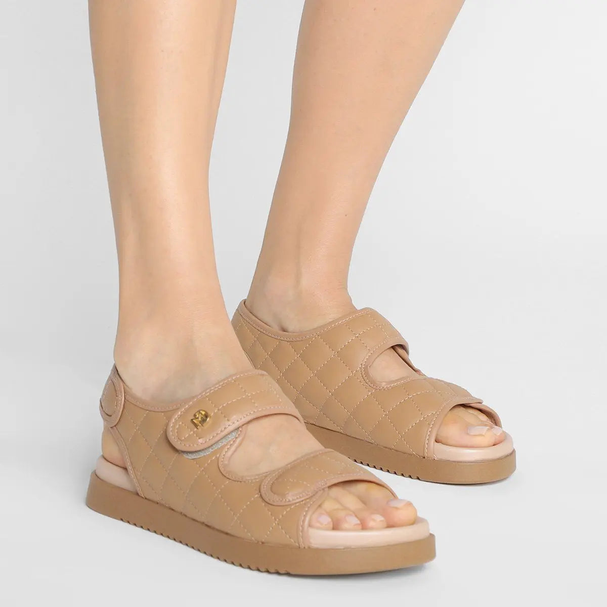 Sandale plate velcro ultra-douce avec semelle Reflex-Sense pour femmes