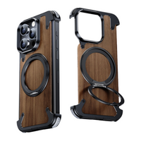 Étui Téléphone Bois Naturel avec Socle Pivotant - Santeova