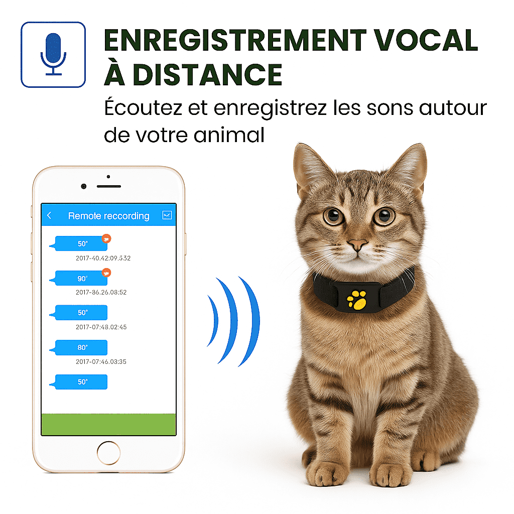 Mewly™ – Collier GPS Chat Sans Abonnement Suivi Instantané Haute Précision
