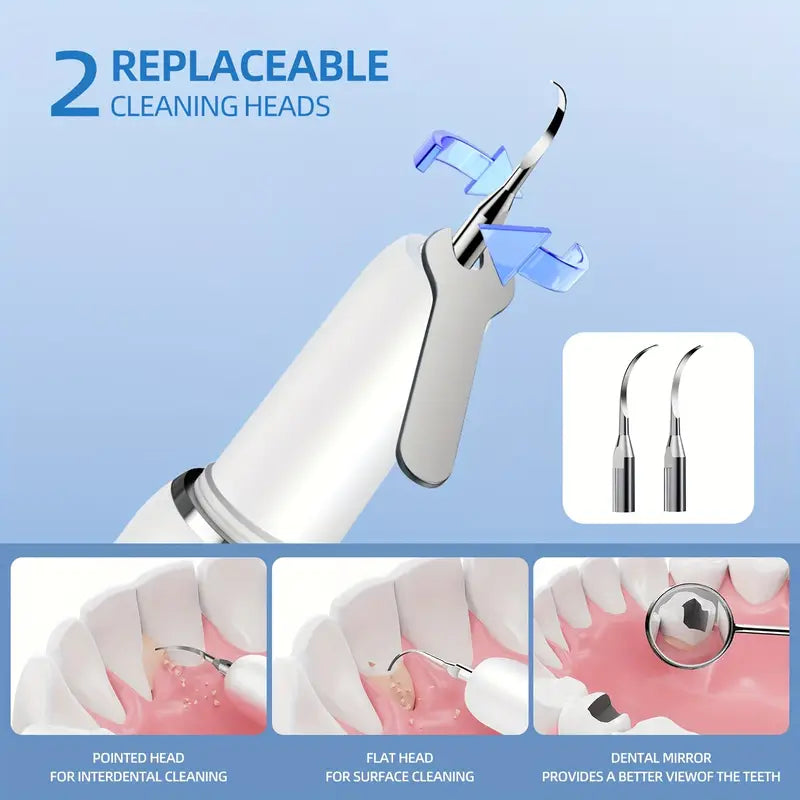 DentaLume™ – Détartreur Dentaire Électrique avec Lumière LED et Recharge USB