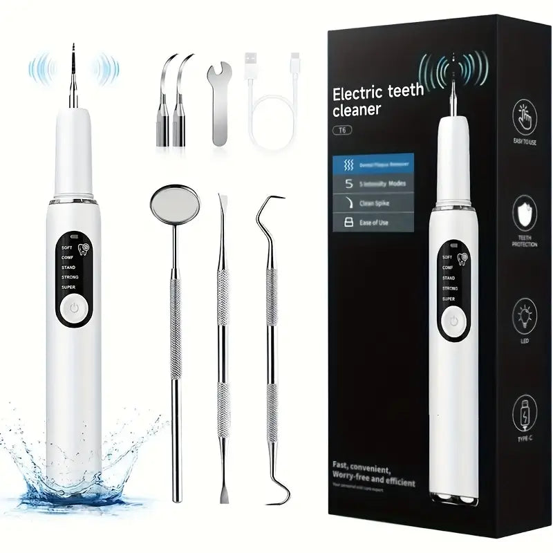 DentaLume™ – Détartreur Dentaire Électrique avec Lumière LED et Recharge USB