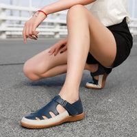 sandales vintage en cuir pour femme