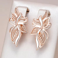 Boucles d'oreilles élégantes or fleuri