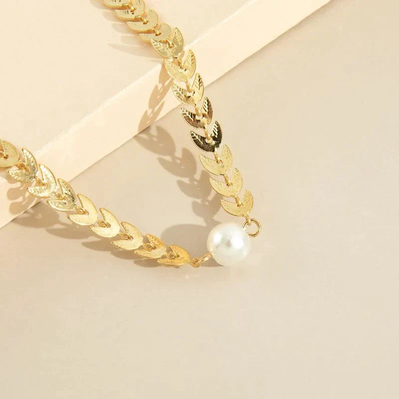Collier de Perle Romaine en Or