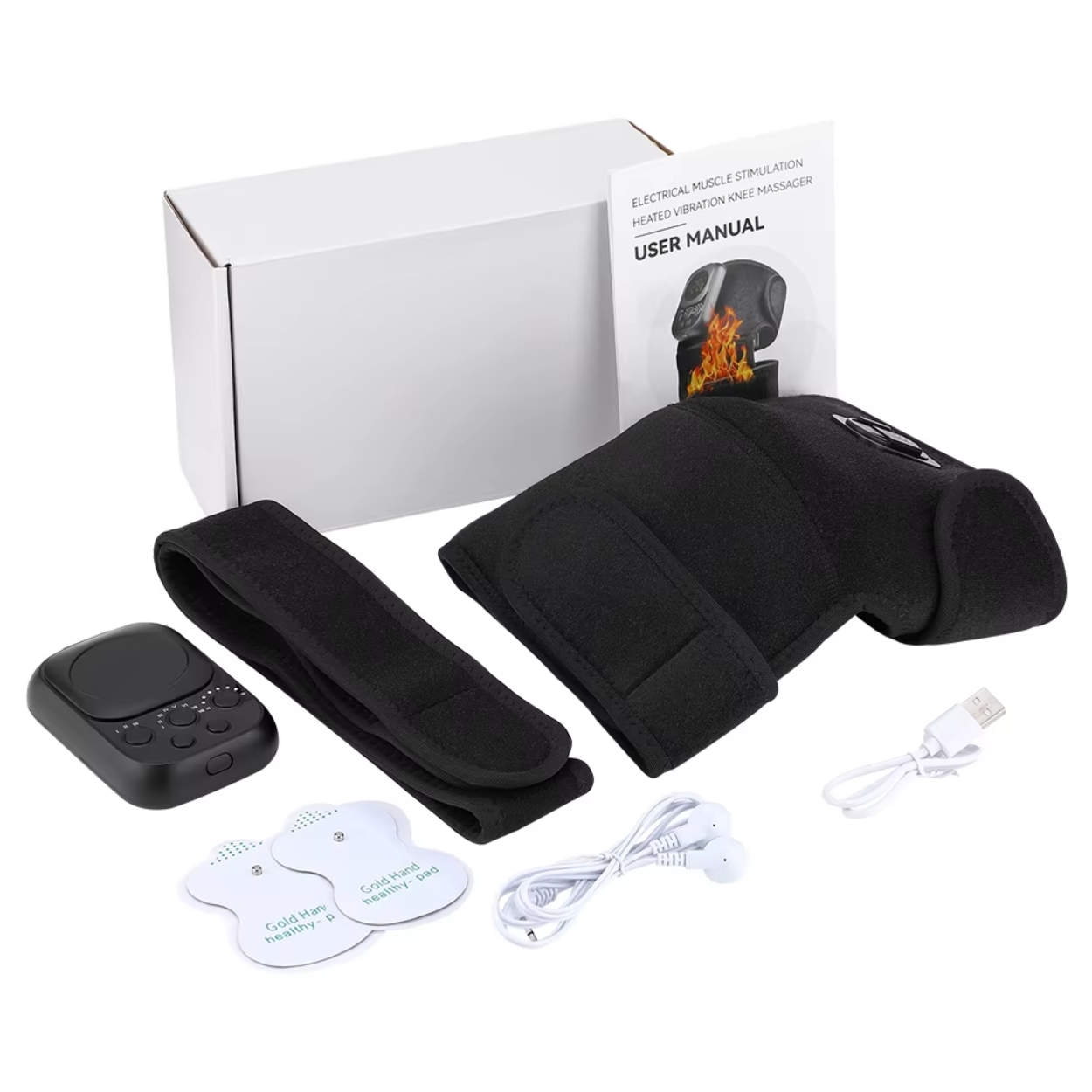 Genouillère Chauffante Massage EMS 60 °C – Batterie Longue Autonomie 5000 mAh
