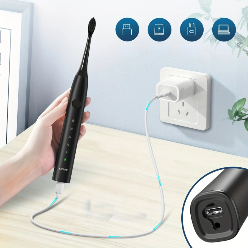GlowSmile™ – Brosse à Dents Sonique Rechargeable avec Modes Multiples