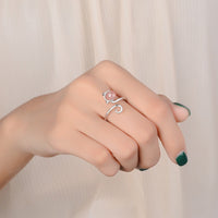 Bague de Chaton Rose en Argent Sterling 925 et Agate