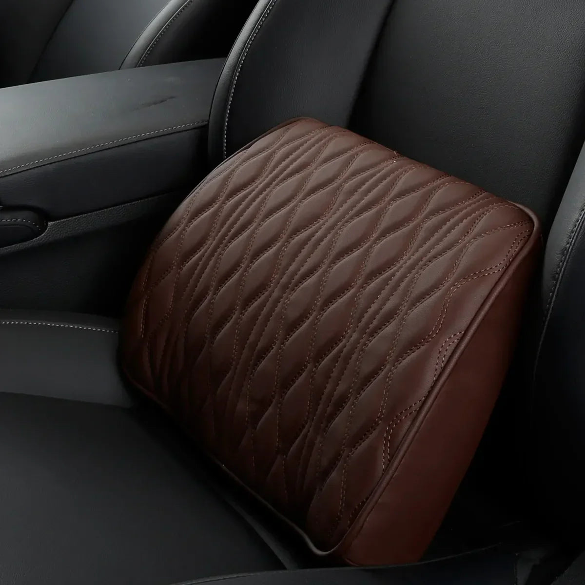 Oreiller de cou de voiture en simili cuir confortable