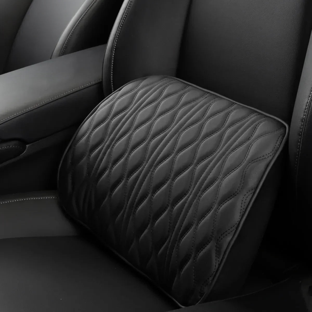 Oreiller de cou de voiture en simili cuir confortable