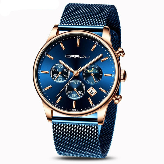 Montre sport bracelet métal pour homme