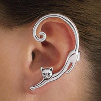 Boucle d'Oreille Chat de Luxe en Argent