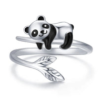 Bague Réglable Panda Mignon en Argent Sterling 925
