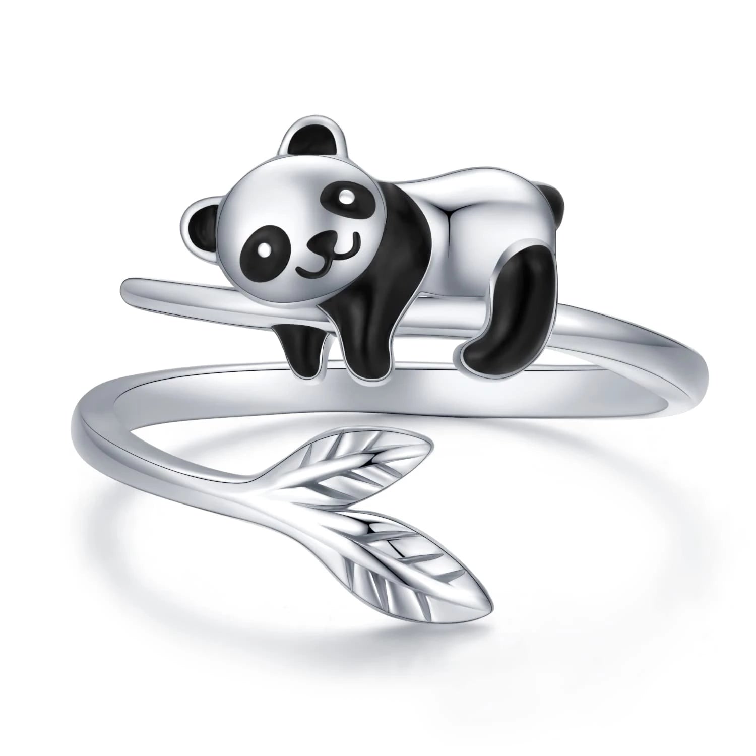 Bague Réglable Panda Mignon en Argent Sterling 925