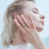 Bague Réglable Panda Mignon en Argent Sterling 925