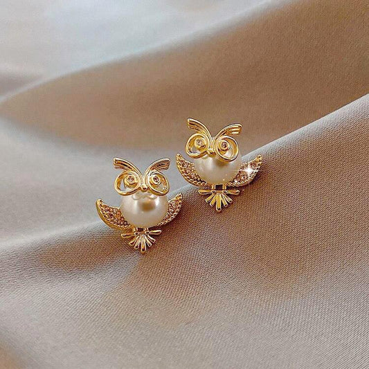 Boucles d'Oreilles Hibou en Or