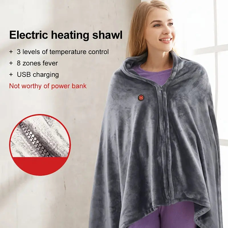 HeatEase™ – Couverture Électrique Portable avec 3 Niveaux de Chauffage USB