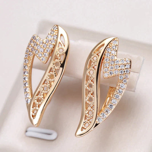 Elégantes Boucles d'oreilles en Or avec Zirconia