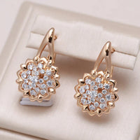 Boucles d'oreilles Fleur de Cristal Elégante en Or