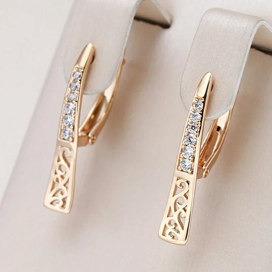 Boucles d'oreilles Elfe Élégant avec Zirconia en or