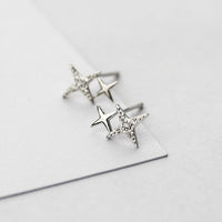 Boucles d'oreilles Étoile avec Zirconia en or