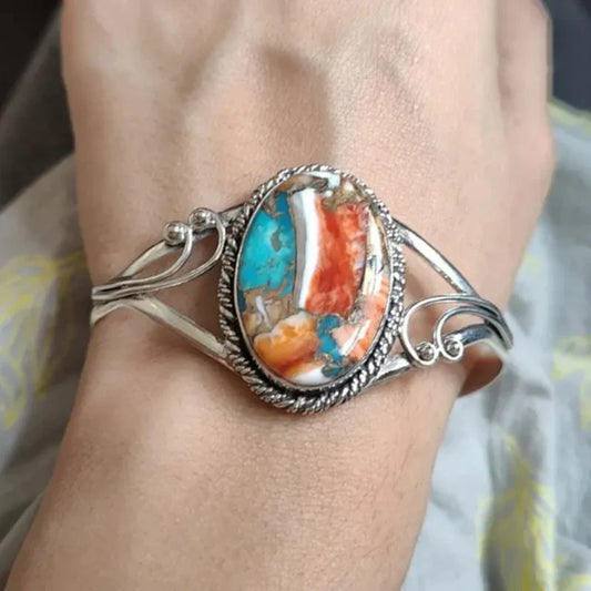 Bracelet de pierres incrustées colorées