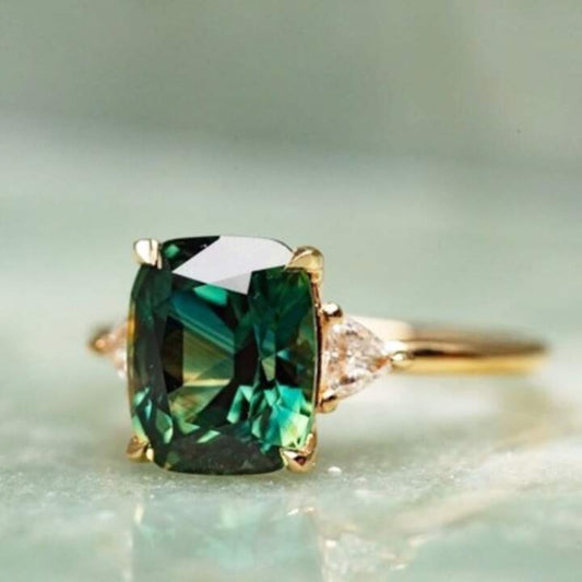 Bague verte et or vintage