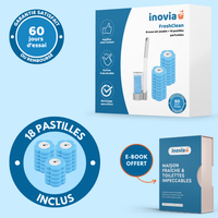FreshClean – Brosse de nettoyage WC + 18 pastilles parfumées