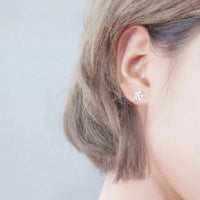 Boucles d'Oreilles Flocon de Neige en Argent