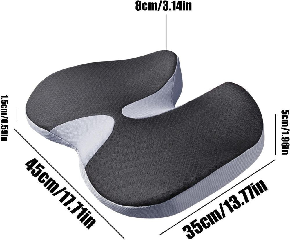 Orthovia™ – Coussin de Siège Ergonomique en Mousse Mémoire pour Coccyx et Sciatique